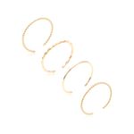 Anel-Liso-Kit-C-4---Gomos-Entrelacado-Bolinhas-Liso--Banho-de-Ouro-18K