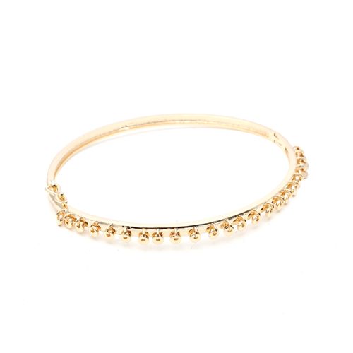Bracelete Liso Inteiro Chapinhas Banho de Ouro 18K