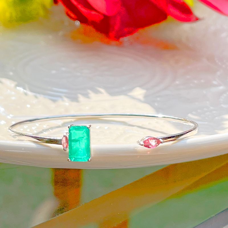 Bracelete-Fusion-Esmeralda-Retangular-Prata-925