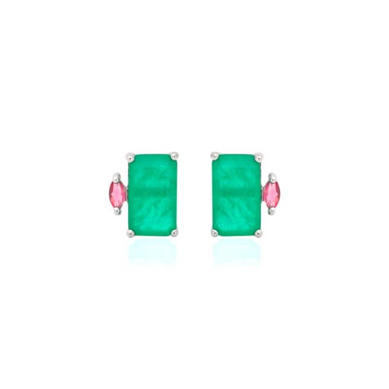 Brinco-Retangular-Fusion-Esmeralda-Prata-925