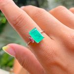 Anel-Fusion-Esmeralda-Retangular-Prata-925