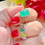 Anel-Fusion-Esmeralda-Retangular-Prata-925