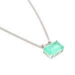Colar-Fusion-Esmeralda-Colombiana-Retangular-Prata-925