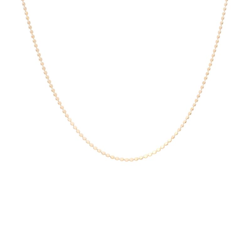 Colar-Pequeno-Liso-Malha-Bolinha-Banho-de-Ouro-18K