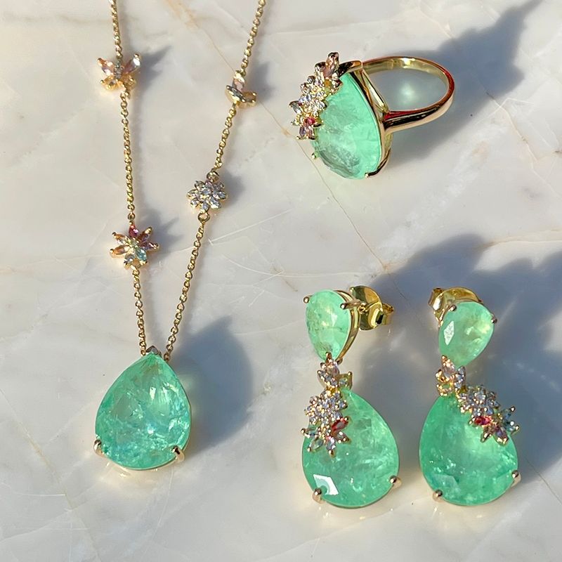 Anel-Gota-Jardim-Fusion-Esmeralda-Colombiana-Banho-de-Ouro-18K