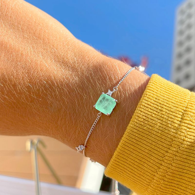 Pulseira-Quadrado-Fusion-Esmeralda-Colombiana-Prata-925