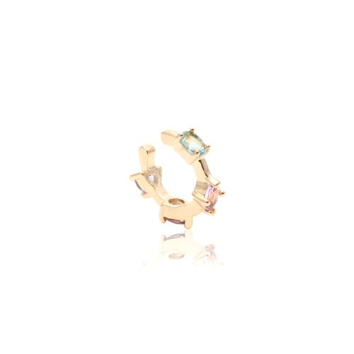 Brinco cristal tanzanita cristal ametista zirconia cinza piercing formas g (unitario)