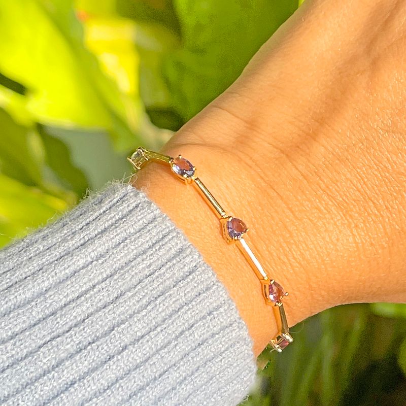 Pulseira-Cristal-Tanzanita-Formas-Banho-de-Ouro-18K