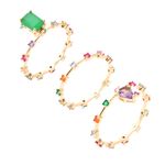 Anel-Cravejado-Gota-Retangulo-Cristal-Esmeralda-Banho-de-Ouro-18K