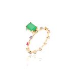 Anel-Cravejado-Gota-Retangulo-Cristal-Esmeralda-Banho-de-Ouro-18K