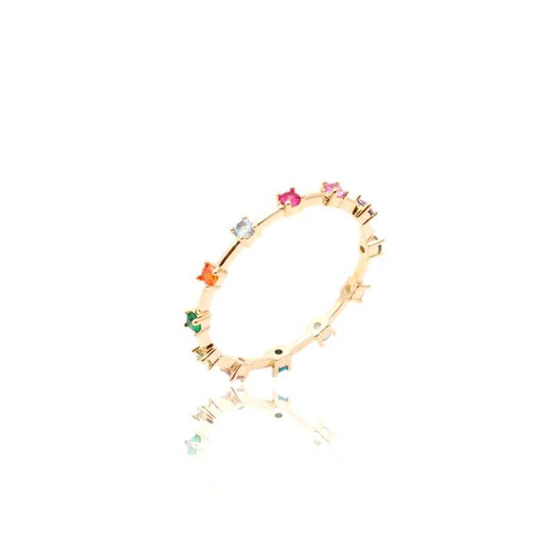 Anel-Cravejado-Gota-Retangulo-Cristal-Esmeralda-Banho-de-Ouro-18K
