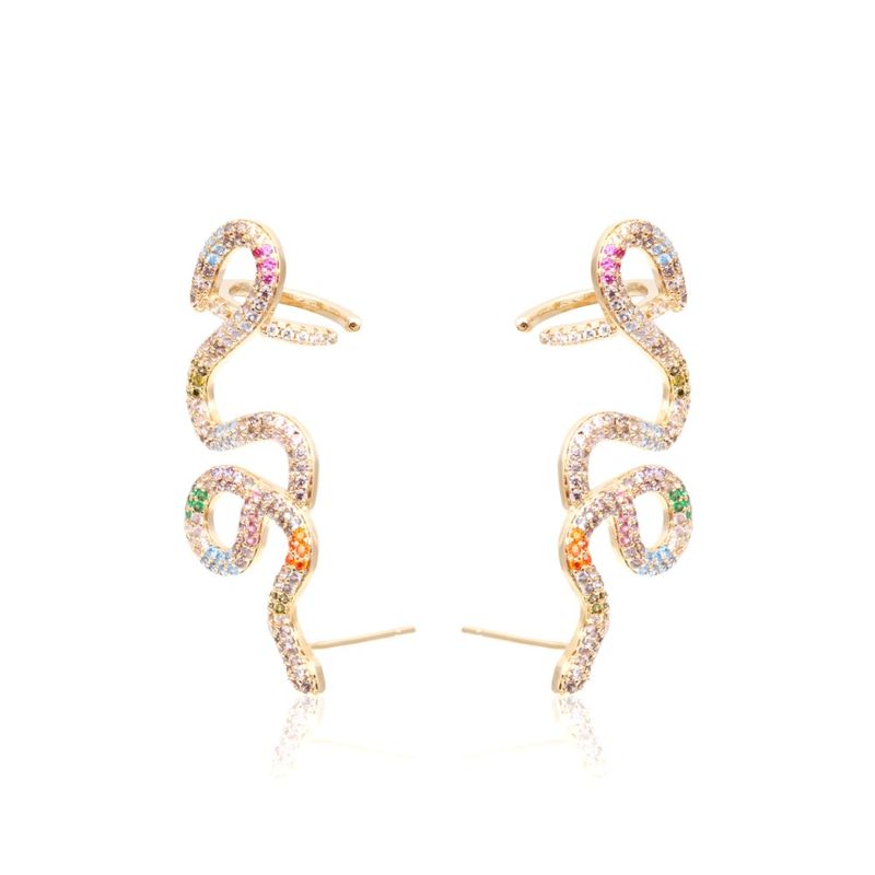 Brinco-Serpente-Zirconia-Colorida-Banho-de-Ouro-18K