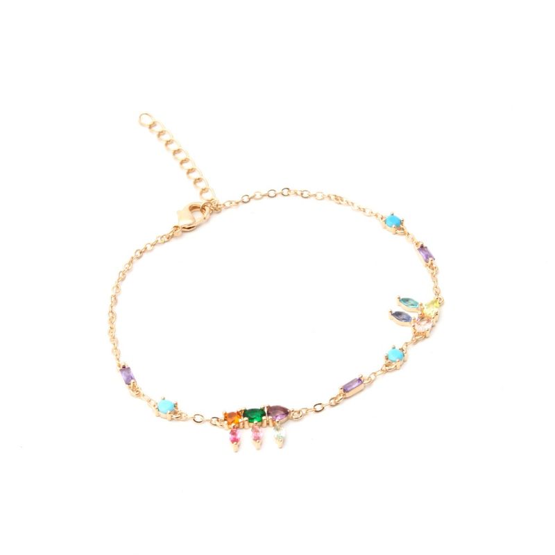 Pulseira-Nano-Turquesa-Formas-Banho-de-Ouro-18K