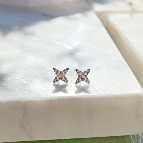 Brinco zirconia branca estrela pequena