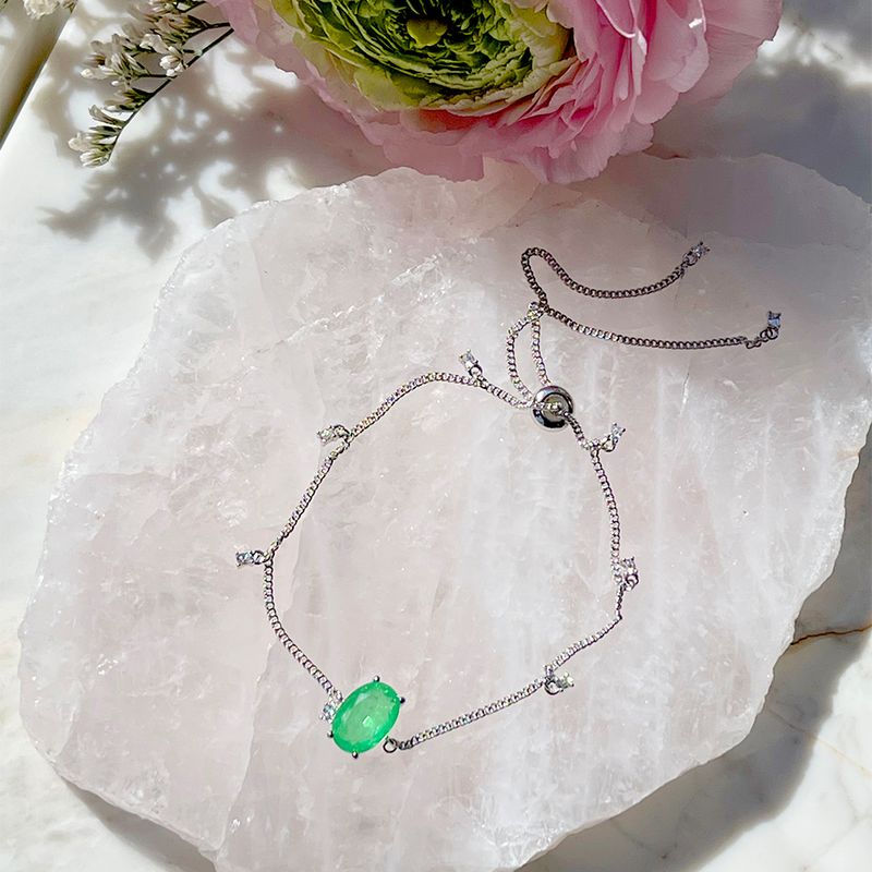 Pulseira-Fusion-Esmeralda-Oval-Prata-925