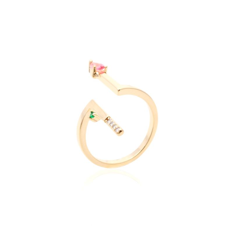 Anel-Cristal-Turmalina-Rosa-Reto-com-Formas-Banho-de-Ouro-18K