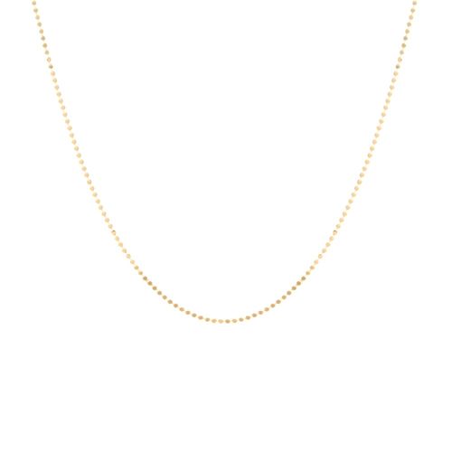 Colar Liso Malha Fina Bolinha 60cm Banho de Ouro 18K