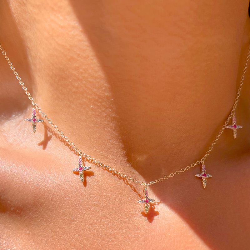 Colar-Estrelas-Zirconia-Colorida-Banho-de-Ouro-18K