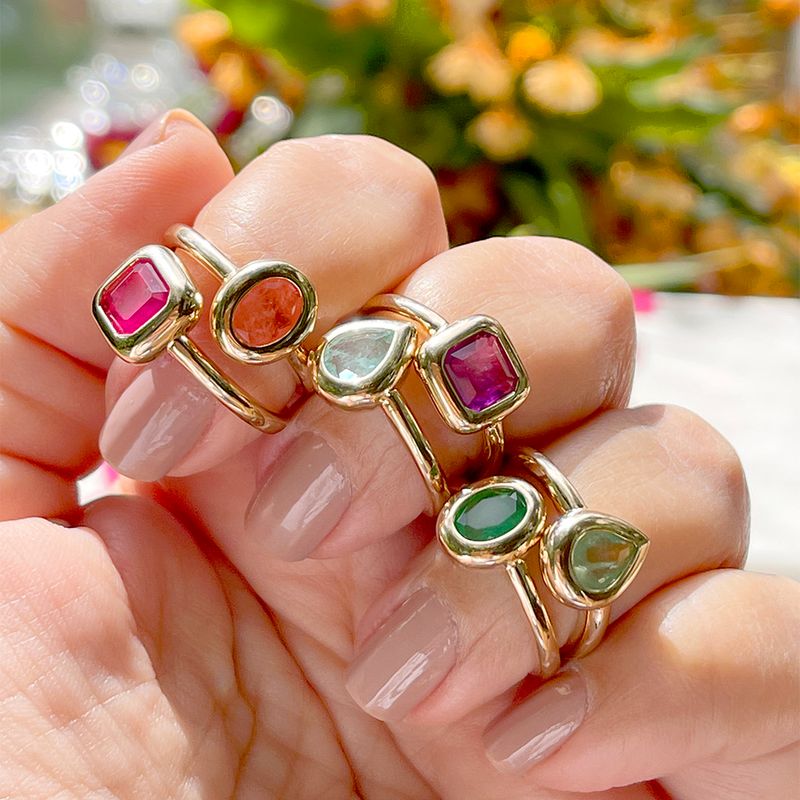 Anel-Gota-Fusion-Esmeralda-Colombiana-Banho-de-Ouro-18K