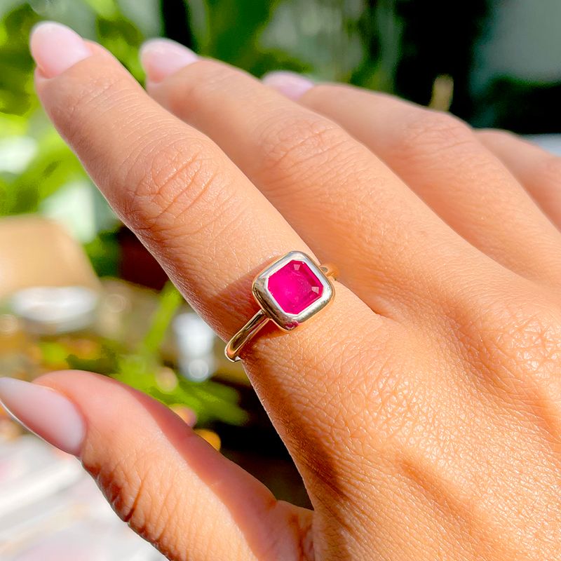 Anel-Quadrado-Fusion-Turmalina-Rosa-Banho-de-Ouro-18K