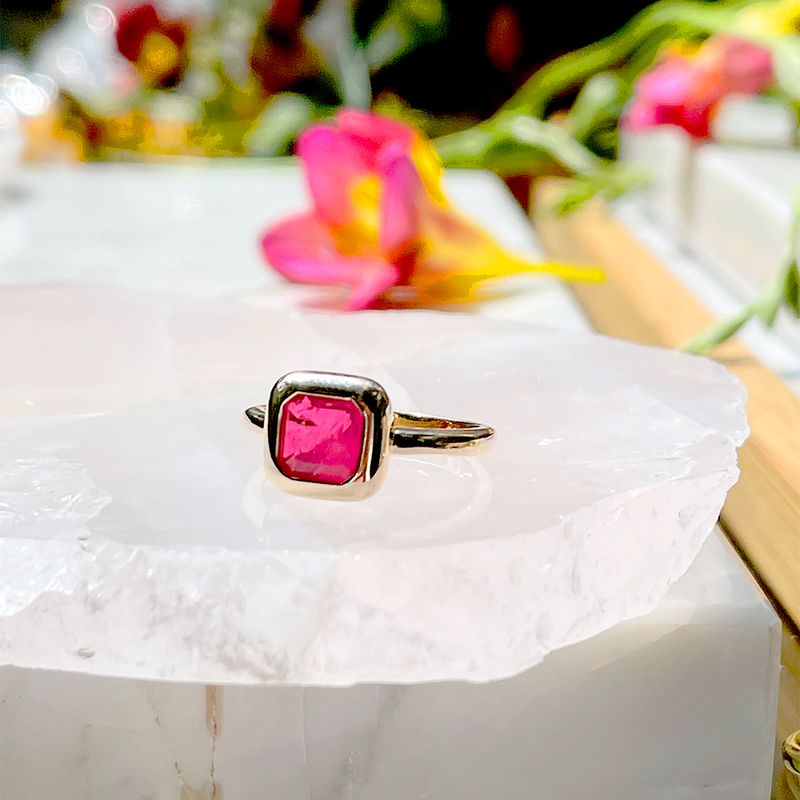 Anel-Quadrado-Fusion-Turmalina-Rosa-Banho-de-Ouro-18K