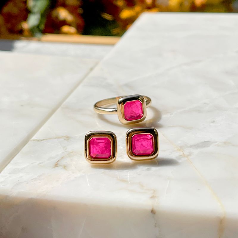 Anel-Quadrado-Fusion-Turmalina-Rosa-Banho-de-Ouro-18K