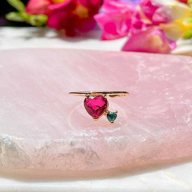 Anel-Coracao-Cheio-Fusion-Turmalina-Rosa-Banho-de-Ouro-18K