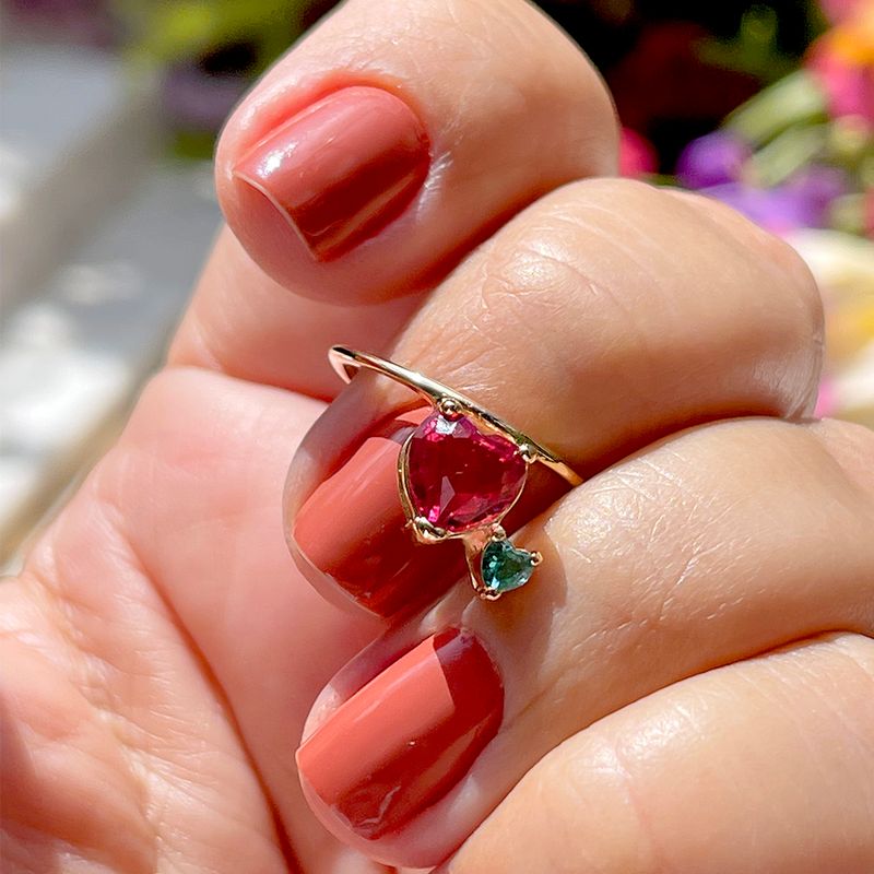 Anel-Coracao-Cheio-Fusion-Turmalina-Rosa-Banho-de-Ouro-18K