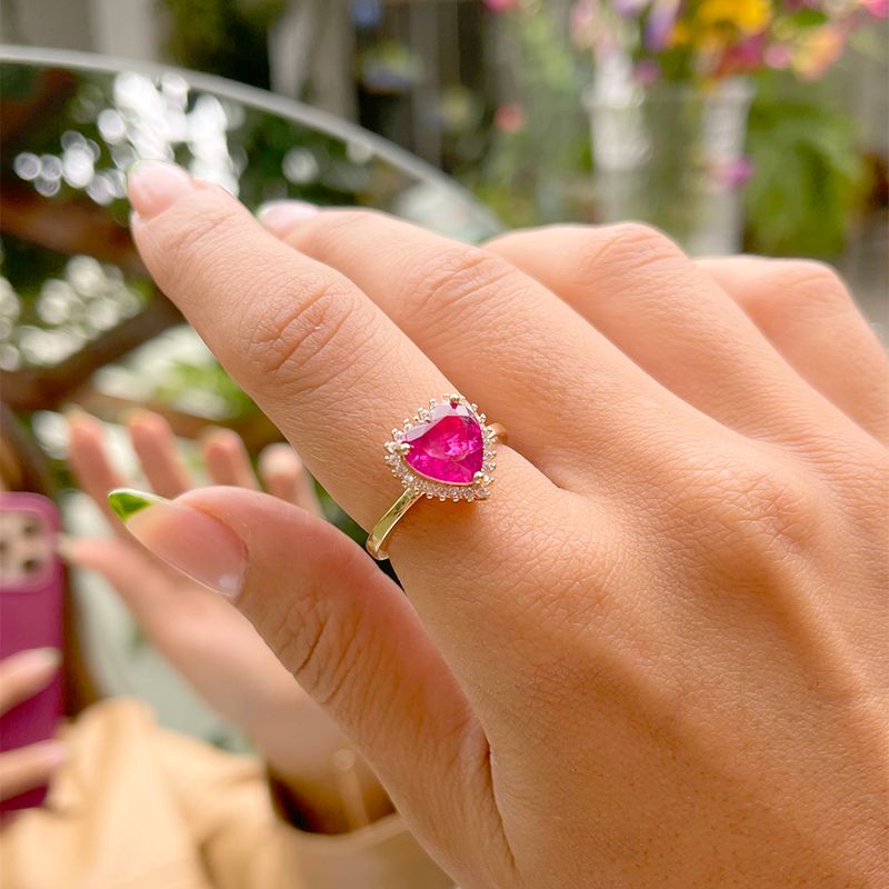 Anel-Coracao-Cravejado-Fusion-Turmalina-Rosa-Banho-de-Ouro-18K