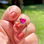 Anel-Coracao-Cravejado-Fusion-Turmalina-Rosa-Banho-de-Ouro-18K