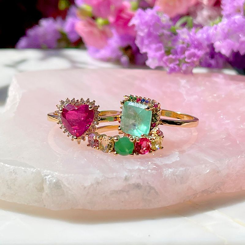 Anel-Coracao-Cravejado-Fusion-Turmalina-Rosa-Banho-de-Ouro-18K