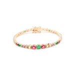 Pulseira-Riviera-Cristal-Esmeralda-Riviera-Redondos-Banho-de-Ouro-18K