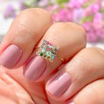 Anel-Cristal-Ametista-Verde-Quadrado-Cravejado-em-Garras-Banho-de-Ouro-18K