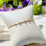 Bracelete-Zirconia-Colorida-Cravacao-em-Garras-Banho-de-Ouro-18K