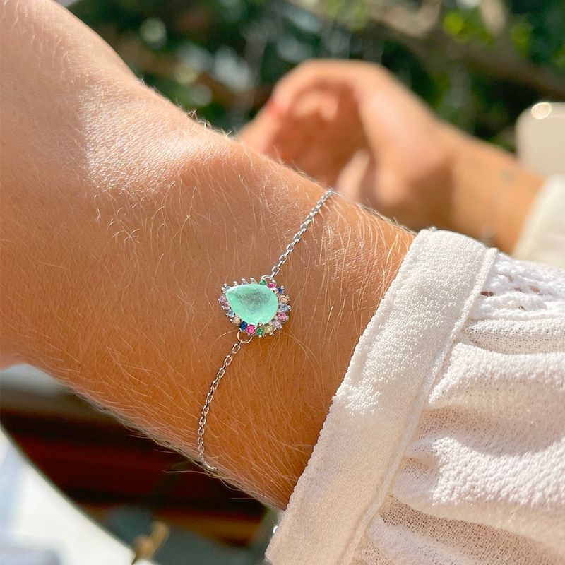 Pulseira-Fusion-Esmeralda-Colombiana-Gota-Com-Cravacao-Em-Garras-Prata-925-