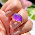 Anel-Fusion-Ametista-Oval-Cravejado-em-Garras-Banho-de-Ouro-18K-
