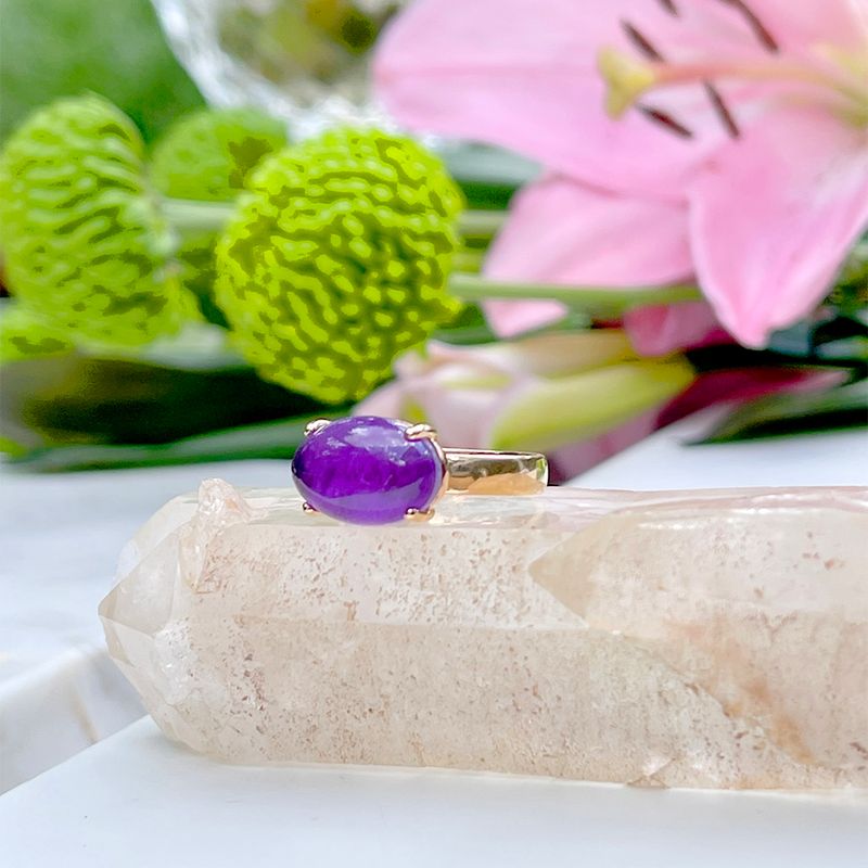 Anel-Fusion-Ametista-Oval-Cravejado-em-Garras-Banho-de-Ouro-18K-