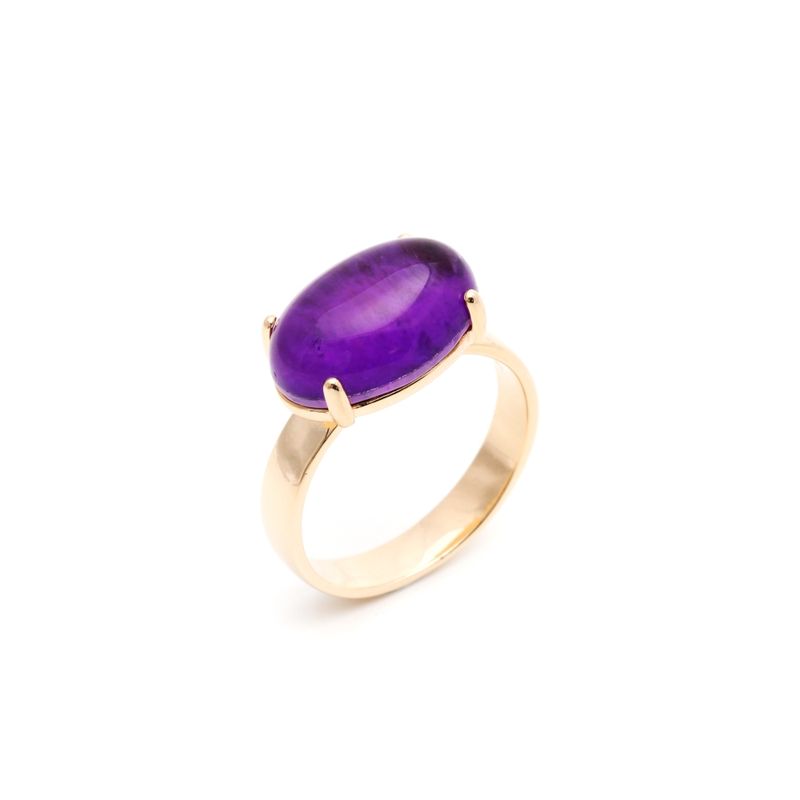 Anel-Fusion-Ametista-Oval-Cravejado-em-Garras-Banho-de-Ouro-18K-