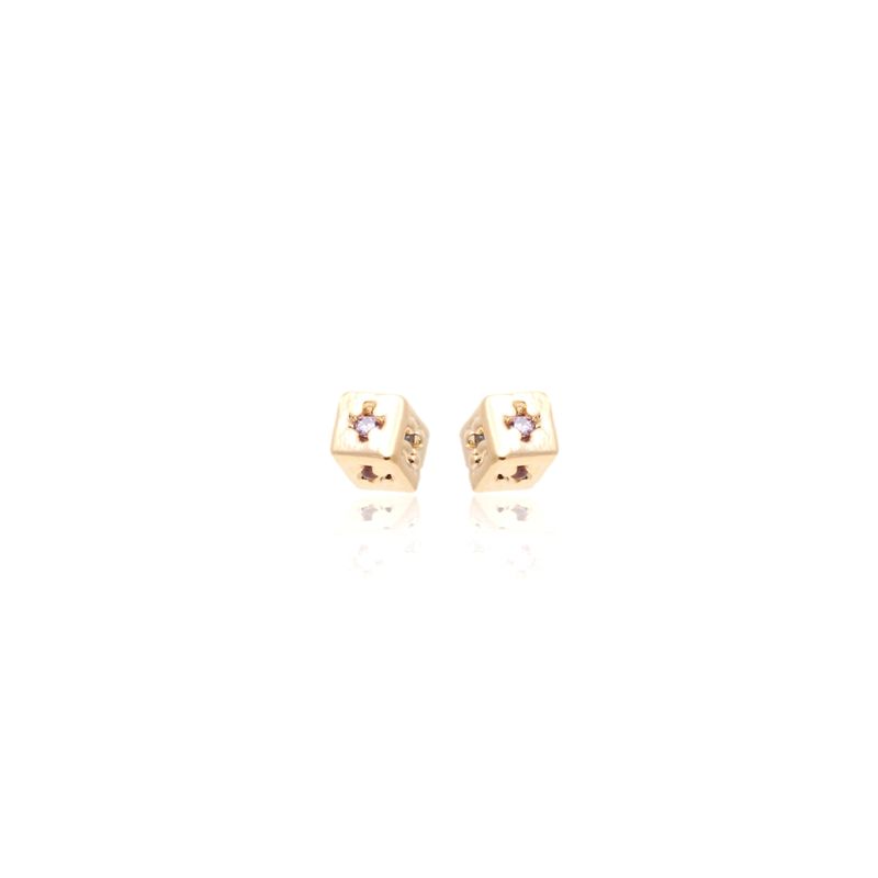 Brinco-Cubo-Pequeno-Zirconia-Colorida-Banho-de-Ouro-18K