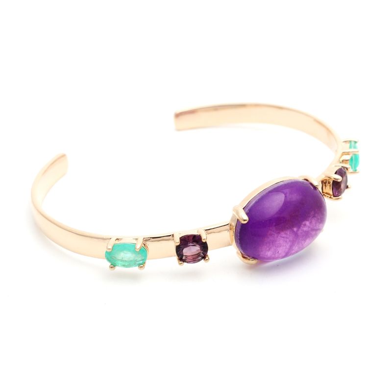 Bracelete-Fusion-Ametista-Oval-com-Cravacao-em-Garras-Banho-de-Ouro-18K
