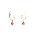 Brinco-Ear-Cuff-Cravacao-Meia-inglesa-Cristal-Turmalina-Rosa-Banho-de-Ouro-18K