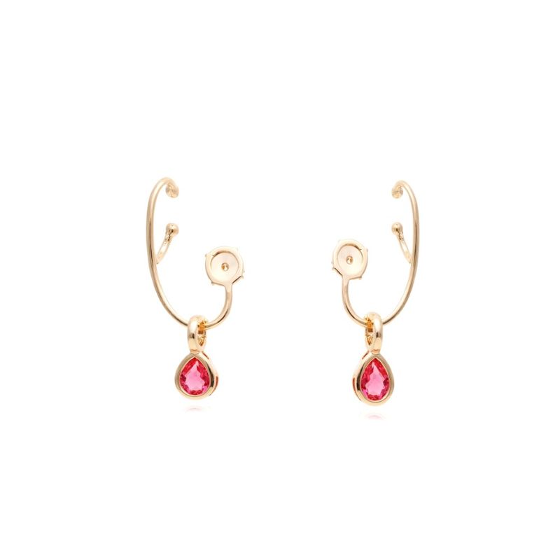 Brinco-Ear-Cuff-Cravacao-Meia-inglesa-Cristal-Turmalina-Rosa-Banho-de-Ouro-18K