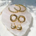 Brinco-Argola-Entrelacada-Lisa-Banho-de-Ouro-18K
