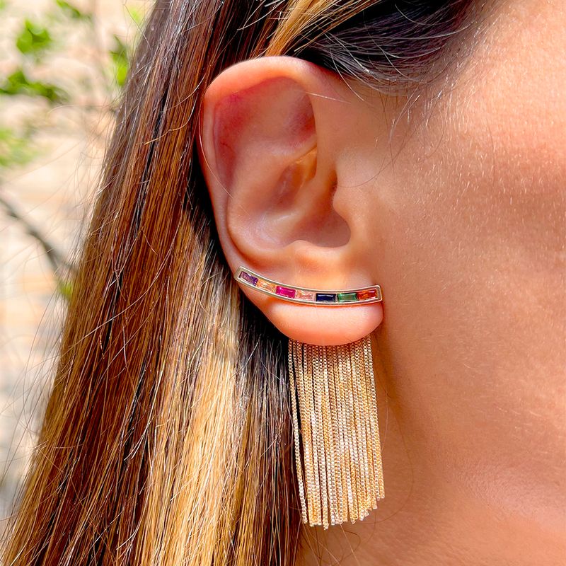 Brinco-Cristal-Podange-Retangulos-com-Franja-Banho-de-Ouro-18K