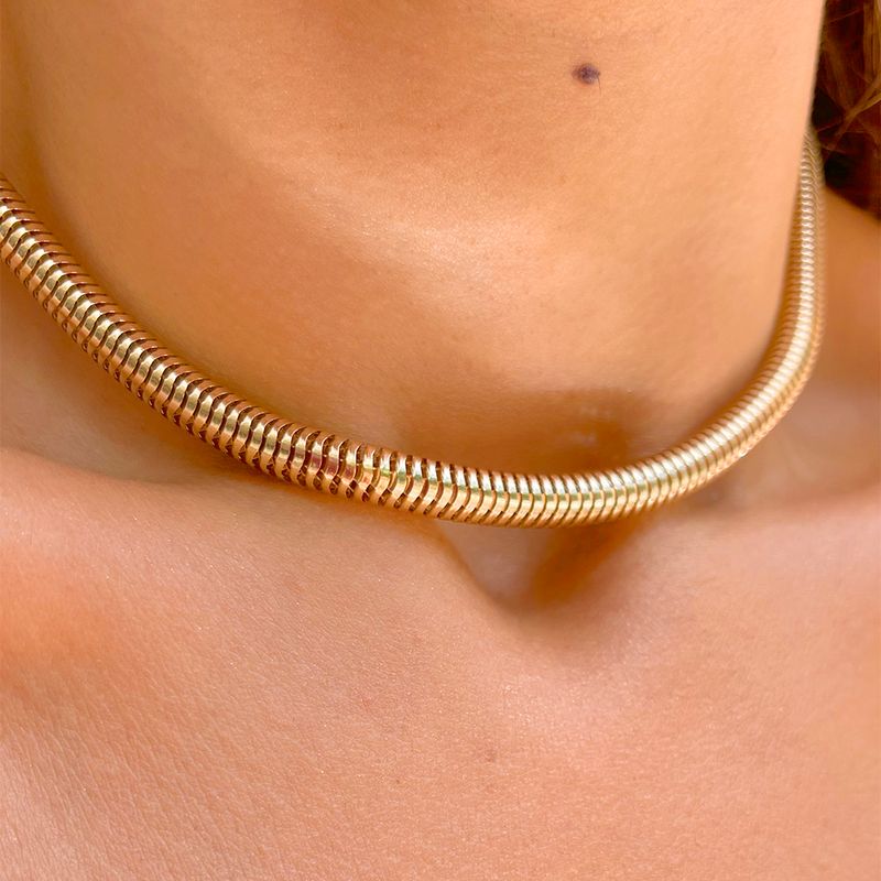 Colar-Liso-Rabo-de-Rato-Banho-de-Ouro-18K