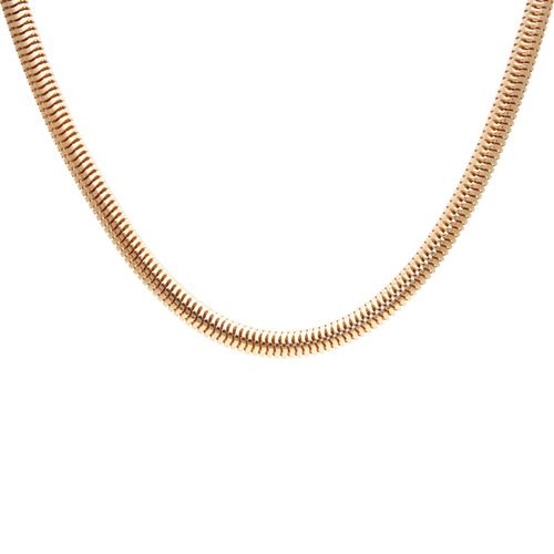 Colar Liso Rabo de Rato Banho de Ouro 18K 42cm