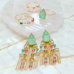 Brinco-fusion-esmeralda-colombiana-cristal-rubi-cristal-peridoto-gota-tassel