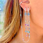 Brinco-ear-chain-cristal-tanzanita-banho-de-rodio-branco