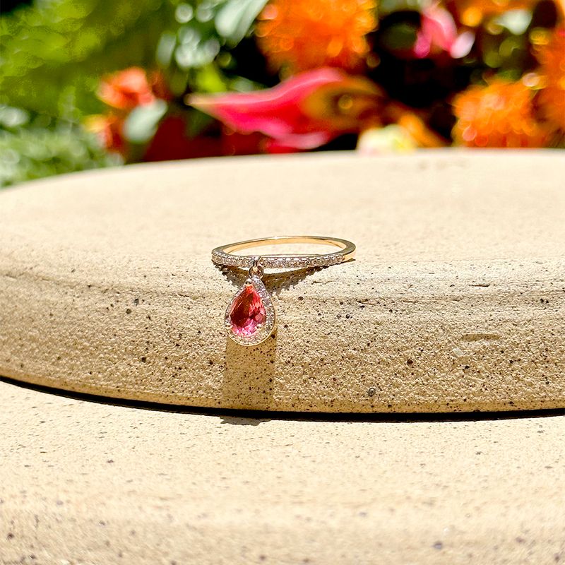 Anel-gota-pendurada-cristal-turmalina-rosa-banho-de-ouro-18k