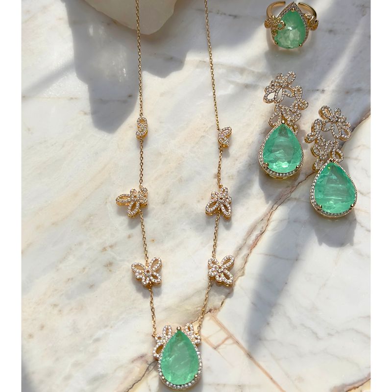 Brinco-gota-fusion-esmeralda-colombiana-banho-de-ouro-18k